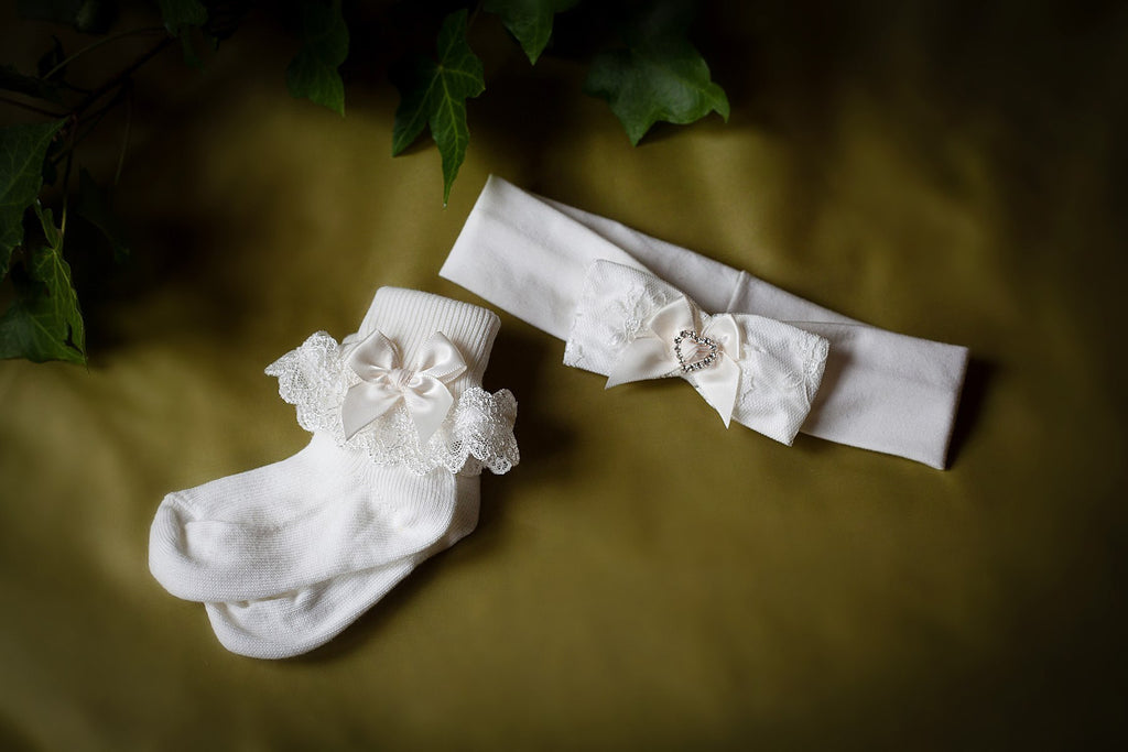 Christening Hair Band with Diamante ‘Maria’