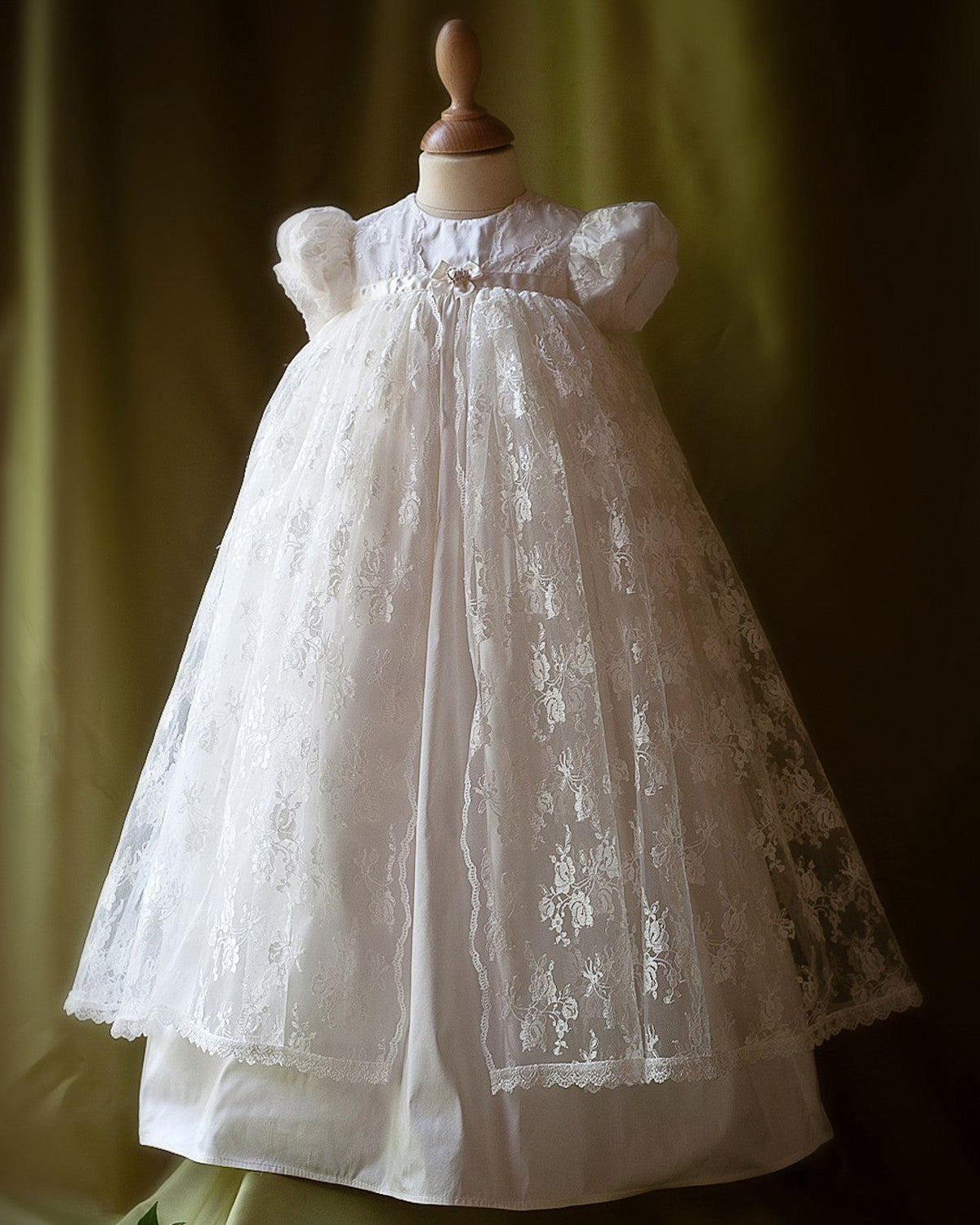 silk christening dress Burbvus Heirloom Christening Dress for Girls G060 | Baby Girl Baptism Outfit 100% Charmeuse Silk