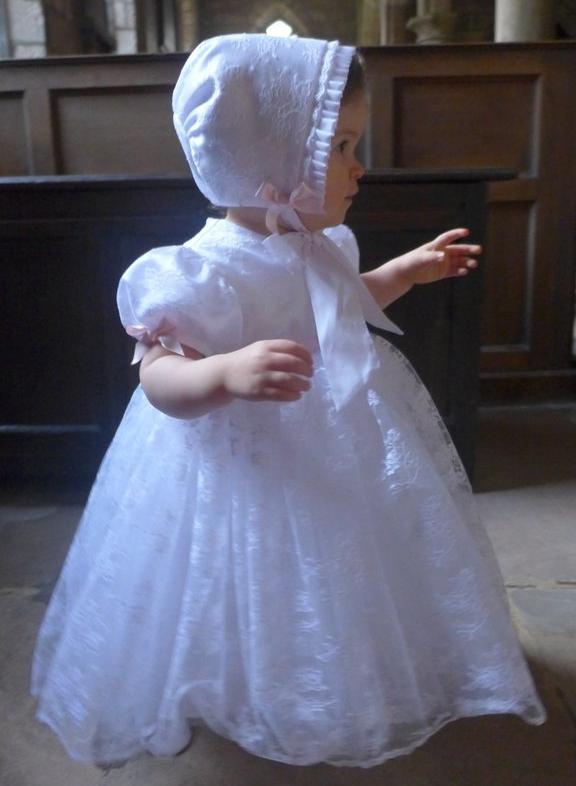 Princess Charlotte edition Maria lace Dress (pink ribbon trim)