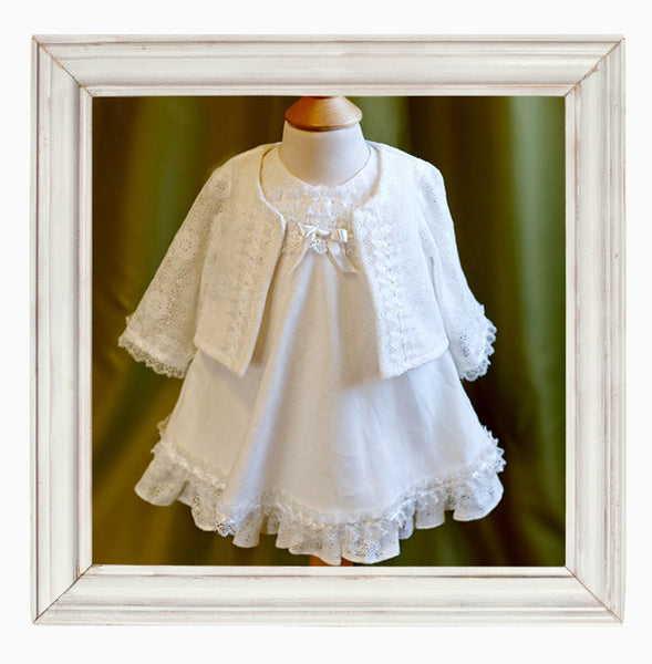 Christening Dress and Cardigan Set ‘love’