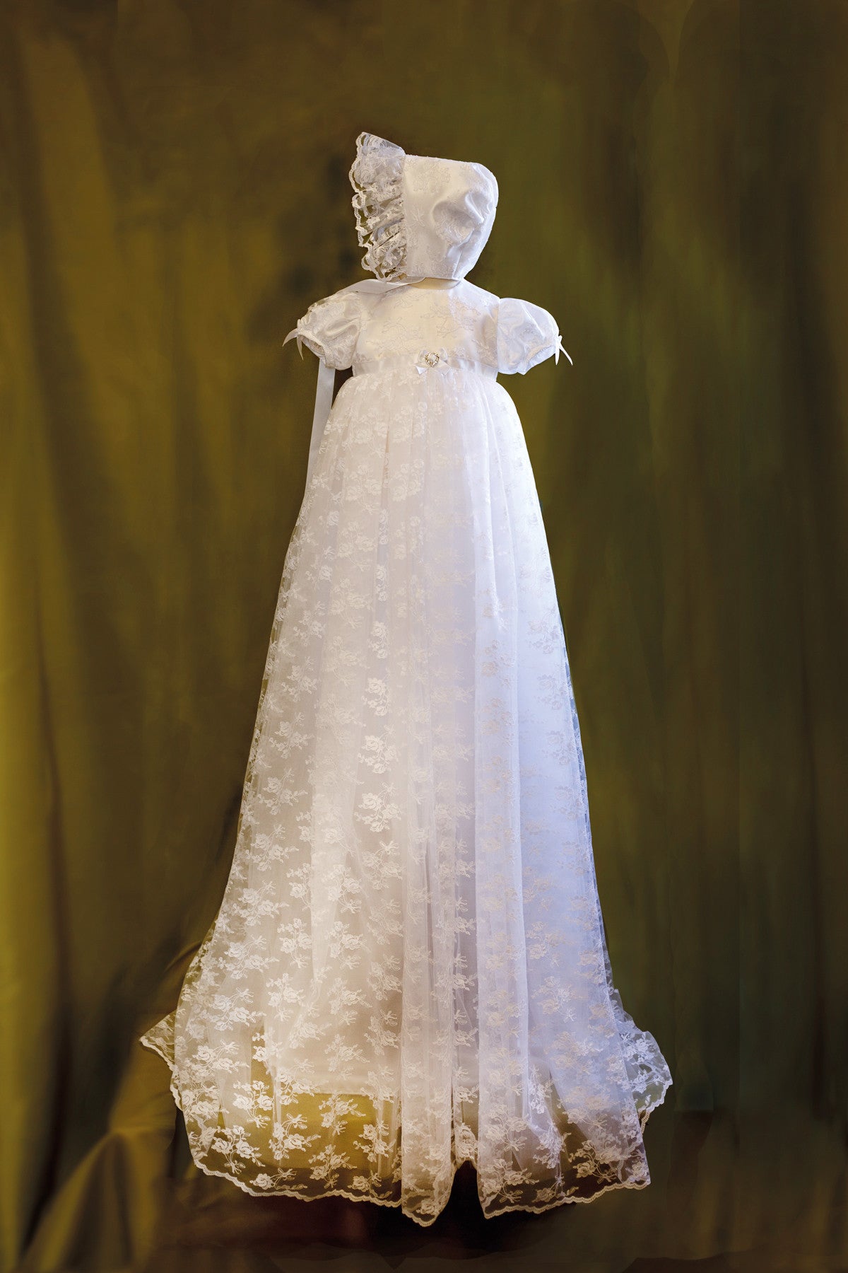 Lace Christening Gown and Bonnet ‘Maria’ Lace Christening Gown and Bonnet ‘Maria’