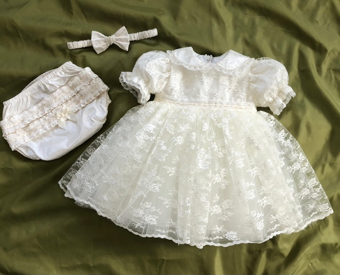 Christiana hand beaded Christening dress set Christiana hand beaded Christening dress set