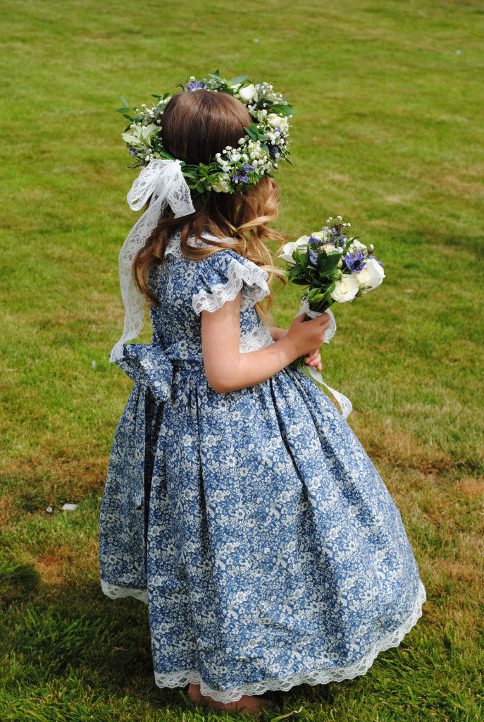 cotton flower girl dress Flower Girl Dress Cotton Cut Out Designed Neckline Short Sleeves White