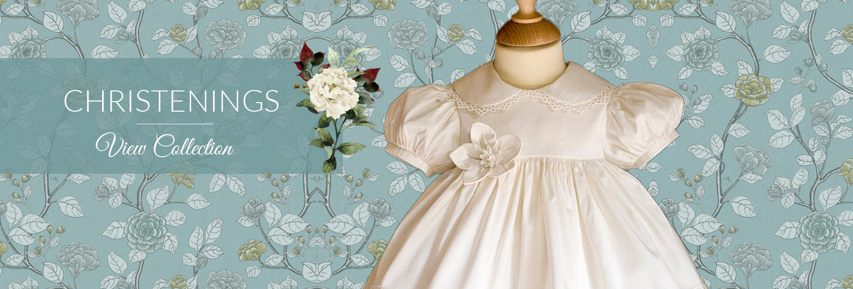 Satin gown with overlay - Christening Gowns in Classic Gowns From Sunday  Best Christening